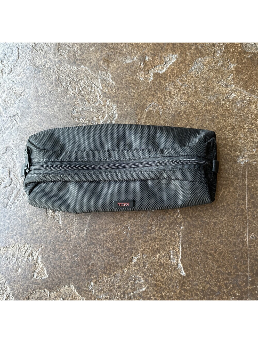 Tumi Black Travel Toiletry Accessory Zipper Floppy Multiuse Pouch EUC